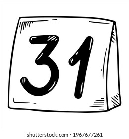 Vector calendar in doodle style. Spiral calendar.