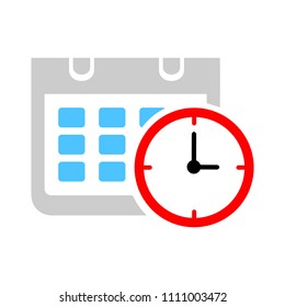 Vector Calendar Events Illustration - Meeting Time Reminder Sign Symbol