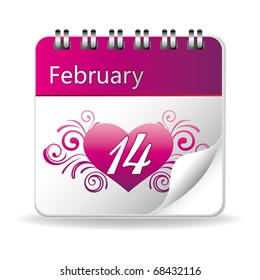 vector calendar of february 14