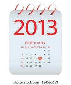 vector calendar - february 2013
