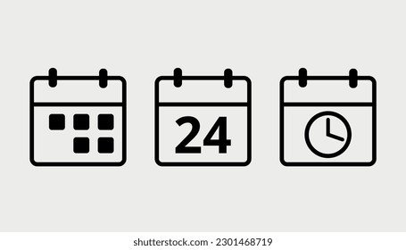 Vector calendar flat icon. Black leaked isolated illustration for graphic and web design. Day 24.