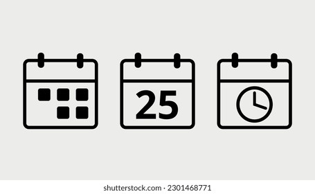 Vector calendar flat icon. Black leaked isolated illustration for graphic and web design. Day 25.