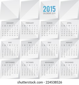 vector calendar grid 2015 year on geometric background