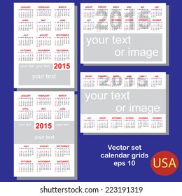 Vector calendar grids 2015