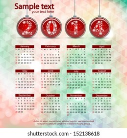 Vector calendar  Happy New Year 2014 abstract background