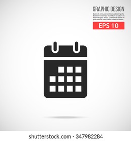 Vector calendar icon. Black icon. Modern flat design vector illustration, quality concept for web banner, web and mobile applications, infographics. Vector icon isolated on gradient background