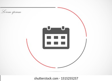 Vector calendar icon. The icon of calendar to calculate days. calendar for walls icon. the calendar for the house. online icon.