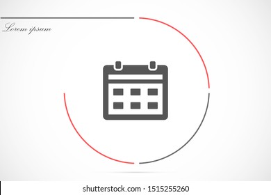 Vector calendar icon. The icon of calendar to calculate days. calendar for walls icon. the calendar for the house. online icon.