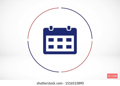Vector calendar icon. The icon of calendar to calculate days. calendar for walls icon. the calendar for the house. online icon.