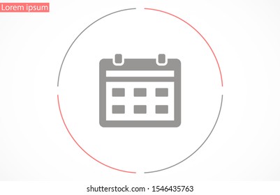 Vector calendar icon. The icon of calendar to calculate days.
