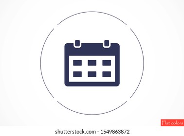 Vector calendar icon. The icon of calendar to calculate days. calendar for walls icon. the calendar for the house. online icon.