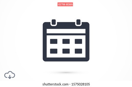 Vector calendar   icon. The icon of calendar to calculate days. calendar for walls icon. the calendar for the house. online icon.