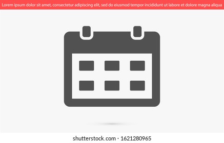 Vector calendar icon. The icon of calendar to calculate days. calendar for walls icon. the calendar for the house. online icon.