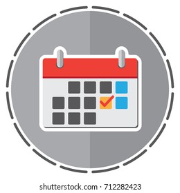 Vector Calendar Icon circle line on around