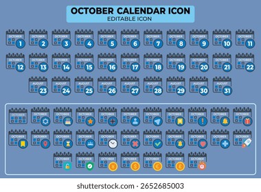 Colección de íconos de calendario de Vector para organizar, programar y administrar el tiempo de manera efectiva