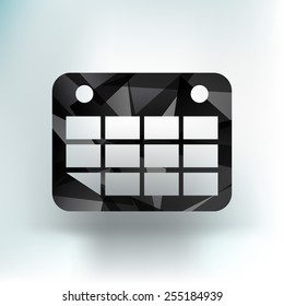 Vector calendar icon. Flat design with long shadow