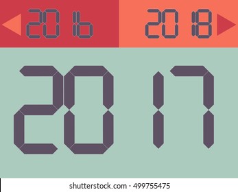 Vector calendar icon. Flat design.Year 2017 AD