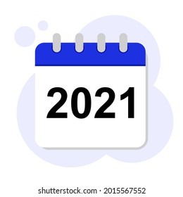 Vector calendar icon. Flat isolated vector illustration. Calendar 2021.