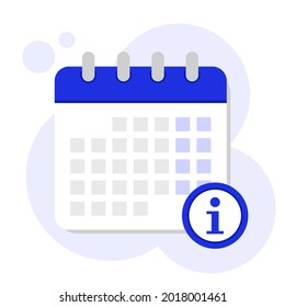 Vector calendar icon. Flat isolated vector illustration. Red decline, postpone canceled meetings or plans