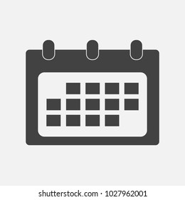 Vector Calendar icon in flat style on grey background