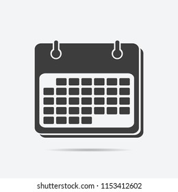 Vector calendar icon in flat style isolated on grey background