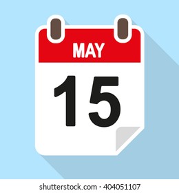 Vector calendar icon, flat style. 