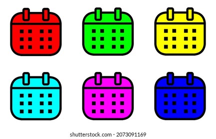 Icono de calendario de vectores. Símbolo de signo vectorial de diseño gráfico de icono de calendario para el proyecto. Diseño plano. Icono del vector sobre fondo blanco