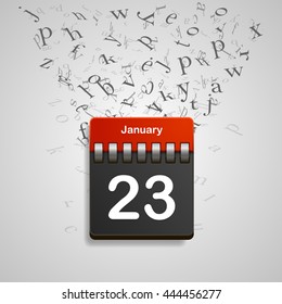 Vector calendar icon. Vector illustration concept of daily calendar