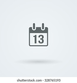 Vector calendar icon. Illustration. Simple flat design style. Logo. Pictogram. Button.
