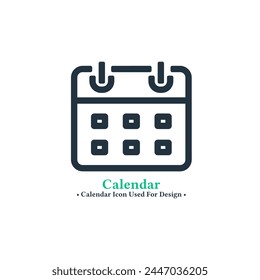 Vector de calendario aislado sobre fondo blanco. símbolo de calendario para Web y aplicaciones móviles.