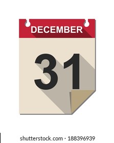 Vector calendar icon with long shadow