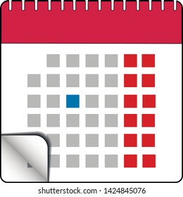 Vector calendar icon. Modern flat design illustration isolated. Schedule, appointment, important date concept