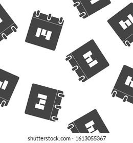 Vector calendar icon seamless pattern on a white background.