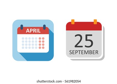 Vector calendar icon set.