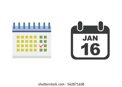 Vector calendar icon set.