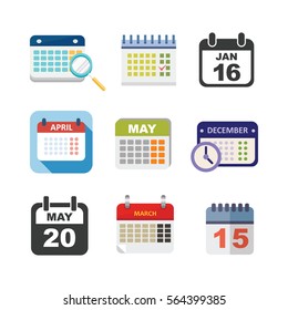 Vector calendar icon set.