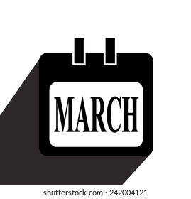 Vector calendar icon with shadow