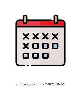 vector Calendar icon in simple colored outline style