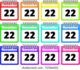 Vector Calendar Icon Thanksgiving Day
