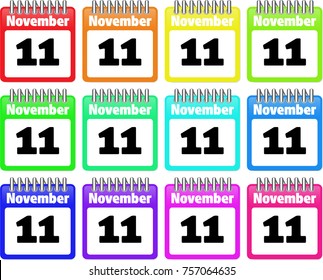 Vector Calendar Icon Veterans Day