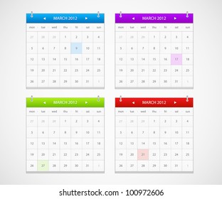 Vector calendar icons