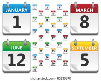 Vector calendar icons