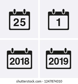 Vector calendar icons with date