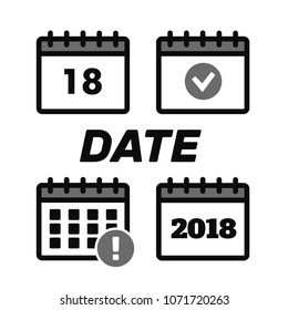 Vector Calendar Icons. Event add delete progress