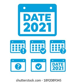 Vector calendar icons. Event add delete progress vector icons
