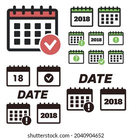 Vector Calendar Icons. Event add delete progress