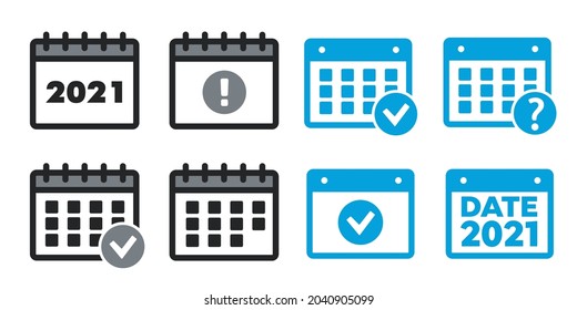Vector Calendar Icons. Event add delete progress