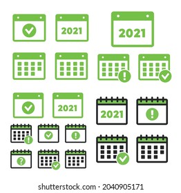 Iconos del calendario de vectores. Progreso de la eliminación de eventos
