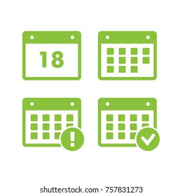 Vector Calendar Icons. Event add delete progress