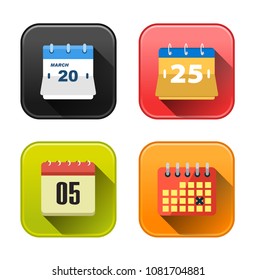 Vector Calendar Icons - Event Date Symbol - Time Reminder Icons